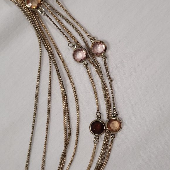 Metal and glass bead necklace - Picture 2 of 4